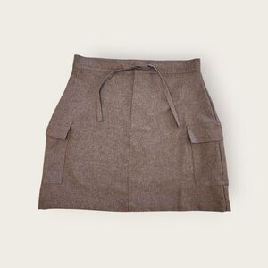 Vintage Y2k early 2000s No Boundaries grey tie front cargo mini skirt